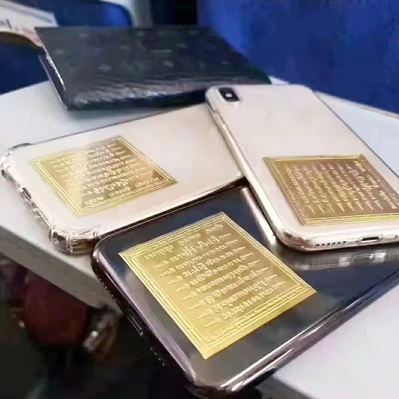 تايلاند معبد يبارك السلامة الكتاب المقدس بوذا الله بطاقة قلادة تميمة جلب الحظ حسن الحظ حماية ملصقات الهاتف