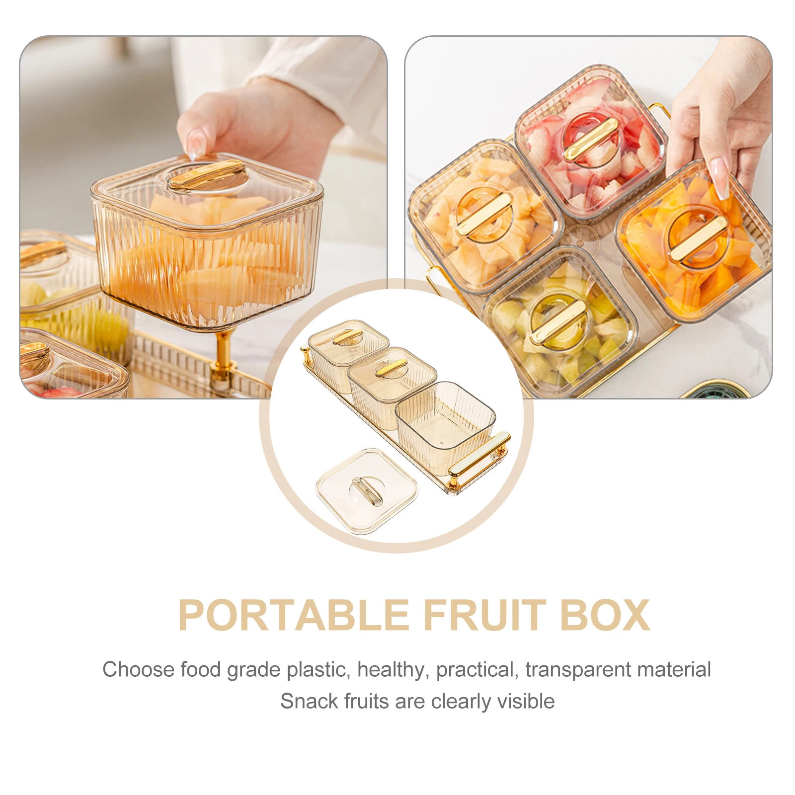 

Transparent Snack Tray Nuts Candy Organizer 3-Section Food Decorative Party Serving Platter Veggie Dip Bowls Easter