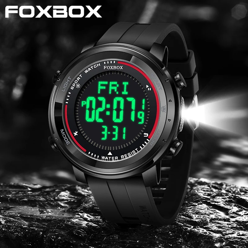 

FOXBOX Fashion Luxury Mens Watch Casual Waterproof Luminous Diver Watches Men Gifts Sports Digital Wristwatch Male Reloj Hombre