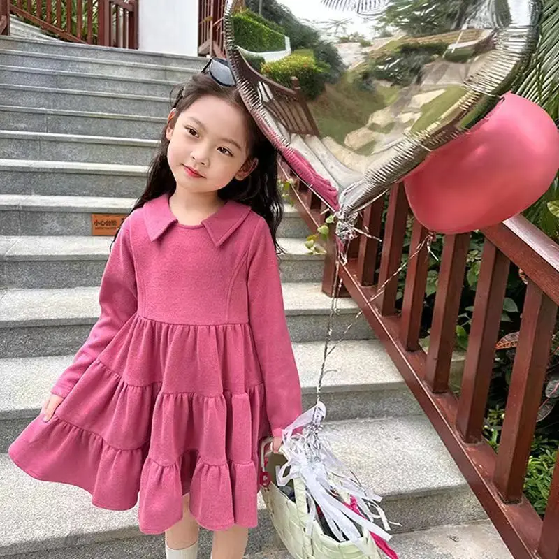 Girls' Spring and Autumn New Korean Knitted Skirt Children's Treasure Wearing Cake Skirt for Fashion