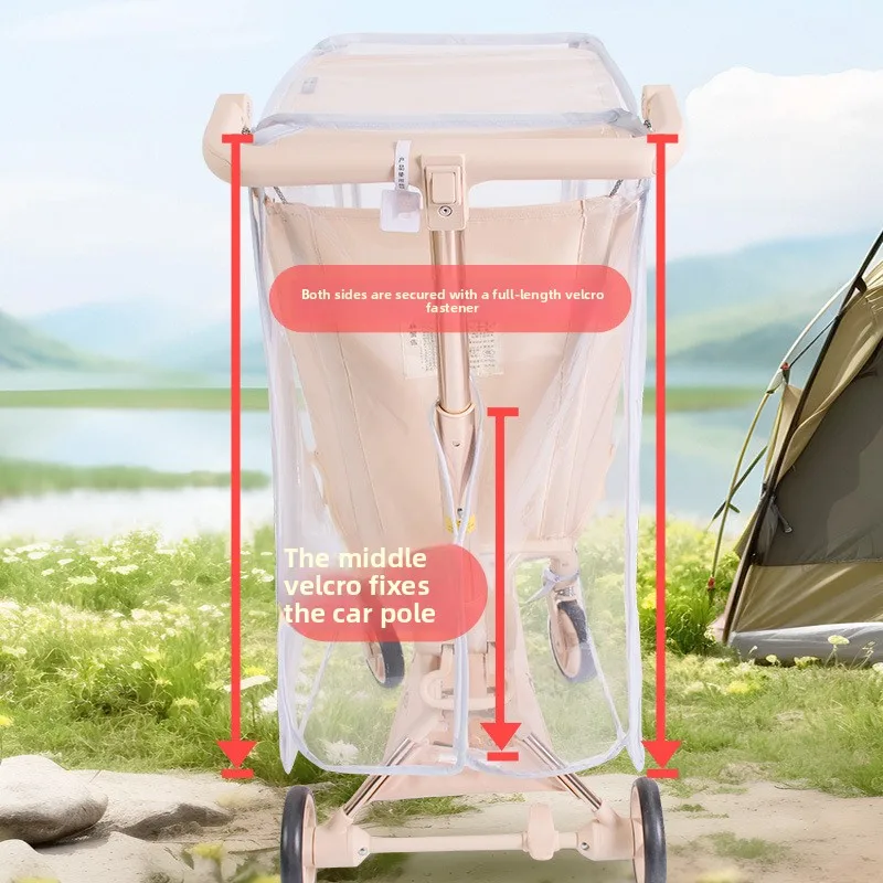 درع المطر بجيب لعربة الأطفال - معطف واق من المطر لعربة الأطفال مقاوم للرياح والغبار، درع طقس متعدد الوظائف للنزهات للأطفال الصغار #2