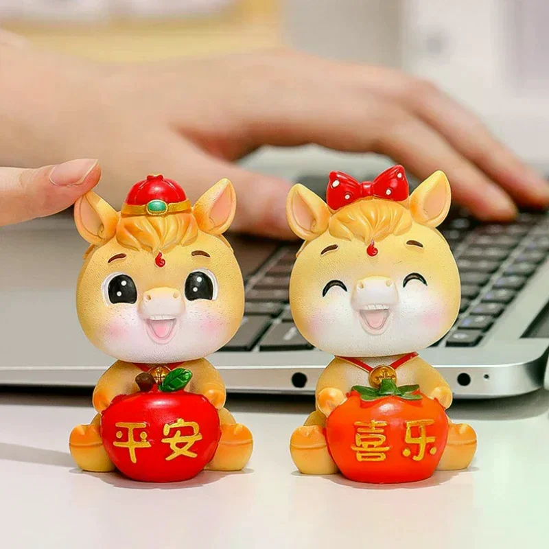 2026 Cute Year Of The Horse Ornament Lucky New Year Horse Toy DIY Desktop Decoration Car Ornament Pony Decor New Year Gift