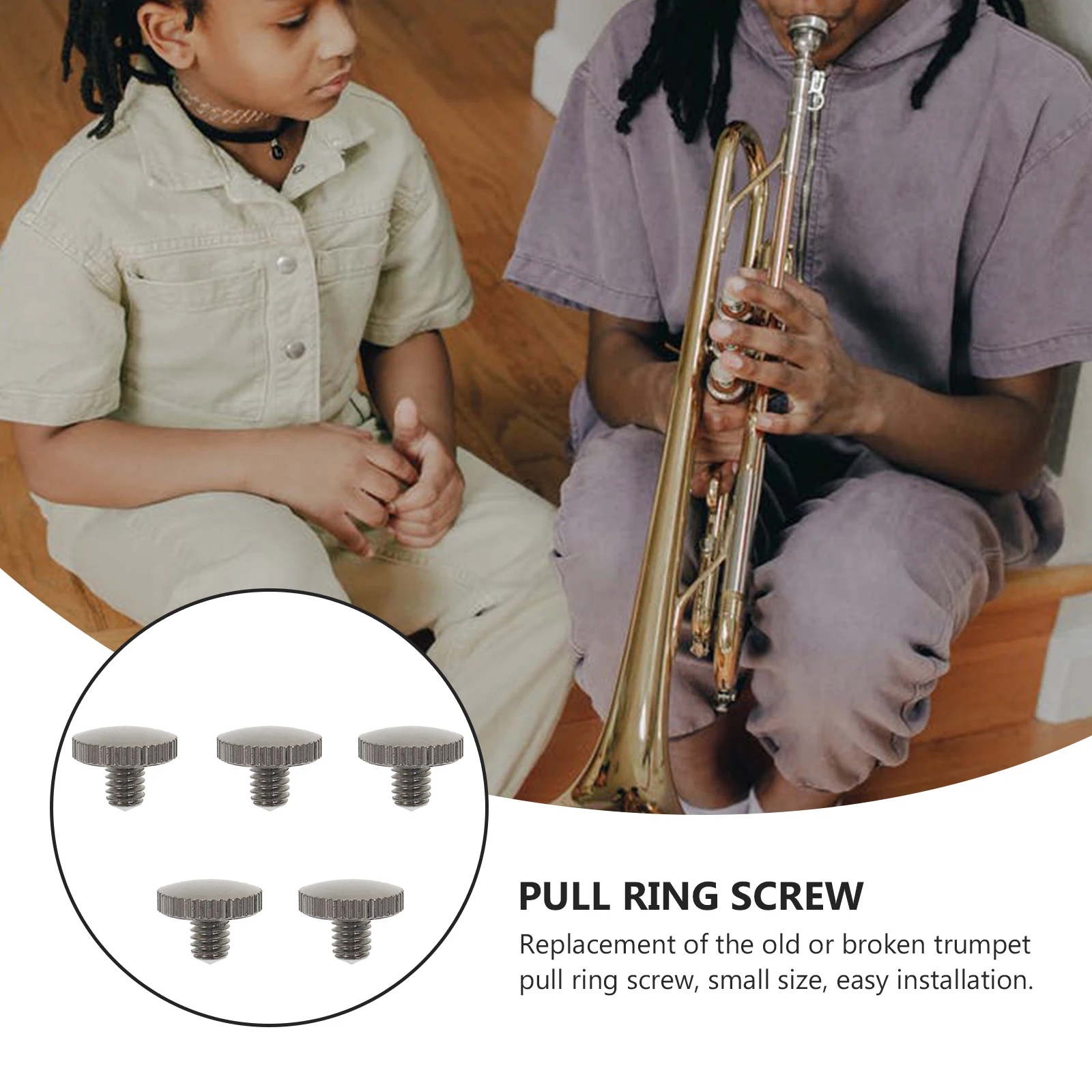 

5 Pcs Small Screw Practical Trumpet Parts Ring-pull Screws Replacement Musical Instrument