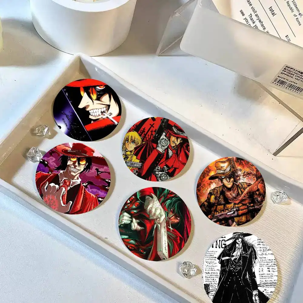 Anime H-Hellsing Cartoon Style Badge Brooches On Backpack Decoration Round Enamel Pins For Accessorys