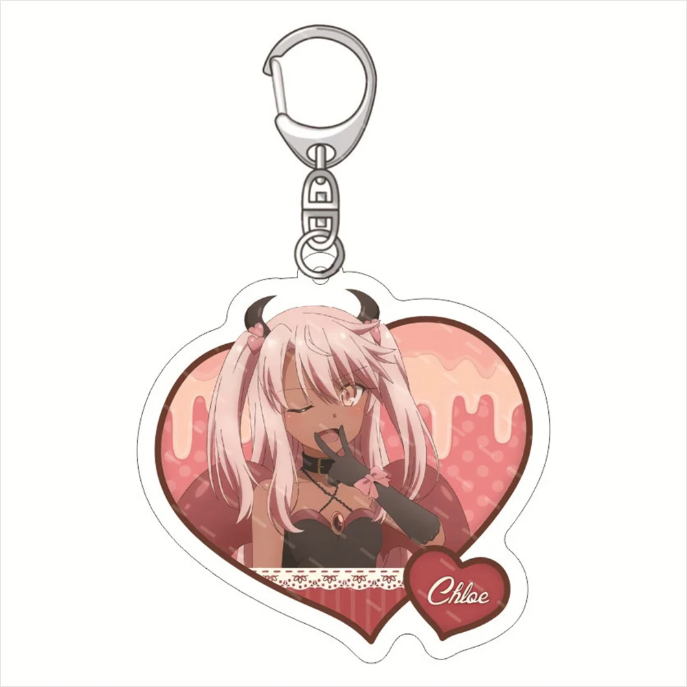 Anime Fate/kaleid Liner Illyasviel·Von·Einzbern Keychain Transparent Acrylic Nurse Figure Miyu Edelfelt Tohsaka Rin Keyring Gift