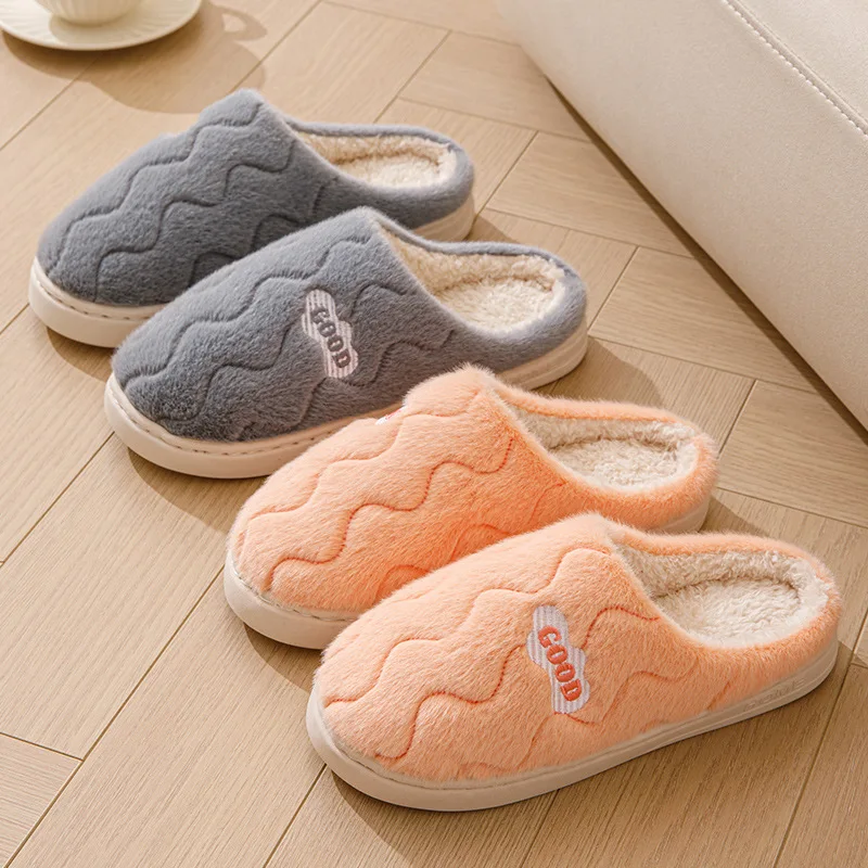 

Новинка 2025, зимние домашние плюшевые тапочки для женщин и мужчин, легкая обувь для спальни с закрытым носком, обувь унисекс для пар
