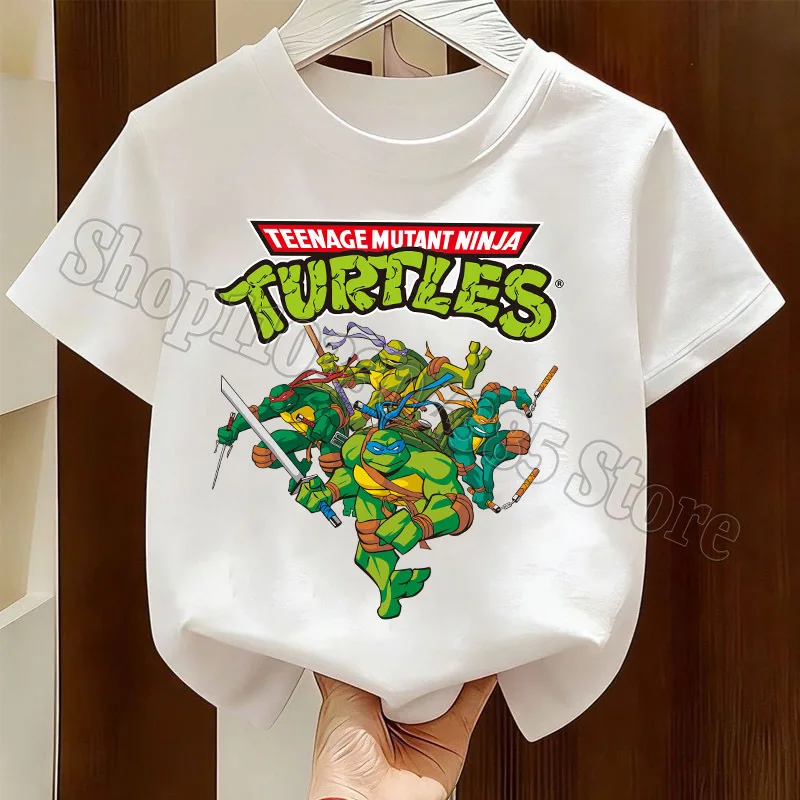 Teenage Mutant Ninjas Turtles T-shirt Kids Anime Cotton Tees Boy Summer Tops Fashion Short Sleeve Children Clothes Birthday Gift - view 2
