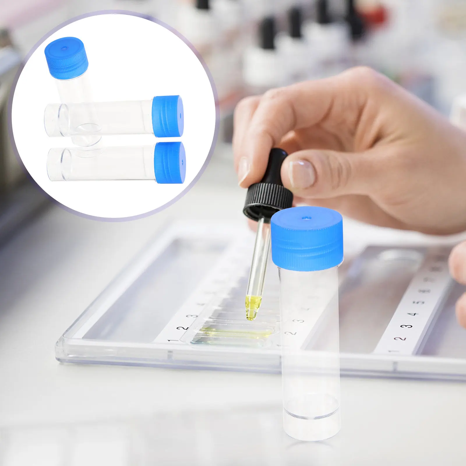 

20 шт. контейнеров для образцов мочи с крышкой, герметичные одноразовые емкости для медицинских тестов, анализа кала, учебное оборудование