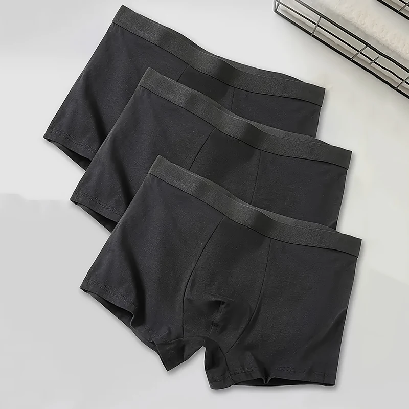 

Комплект из 3 мужских черных сексуальных шорт-боксеров, мягкое и дышащее повседневное нижнее белье, мужские удобные шорты-боксеры