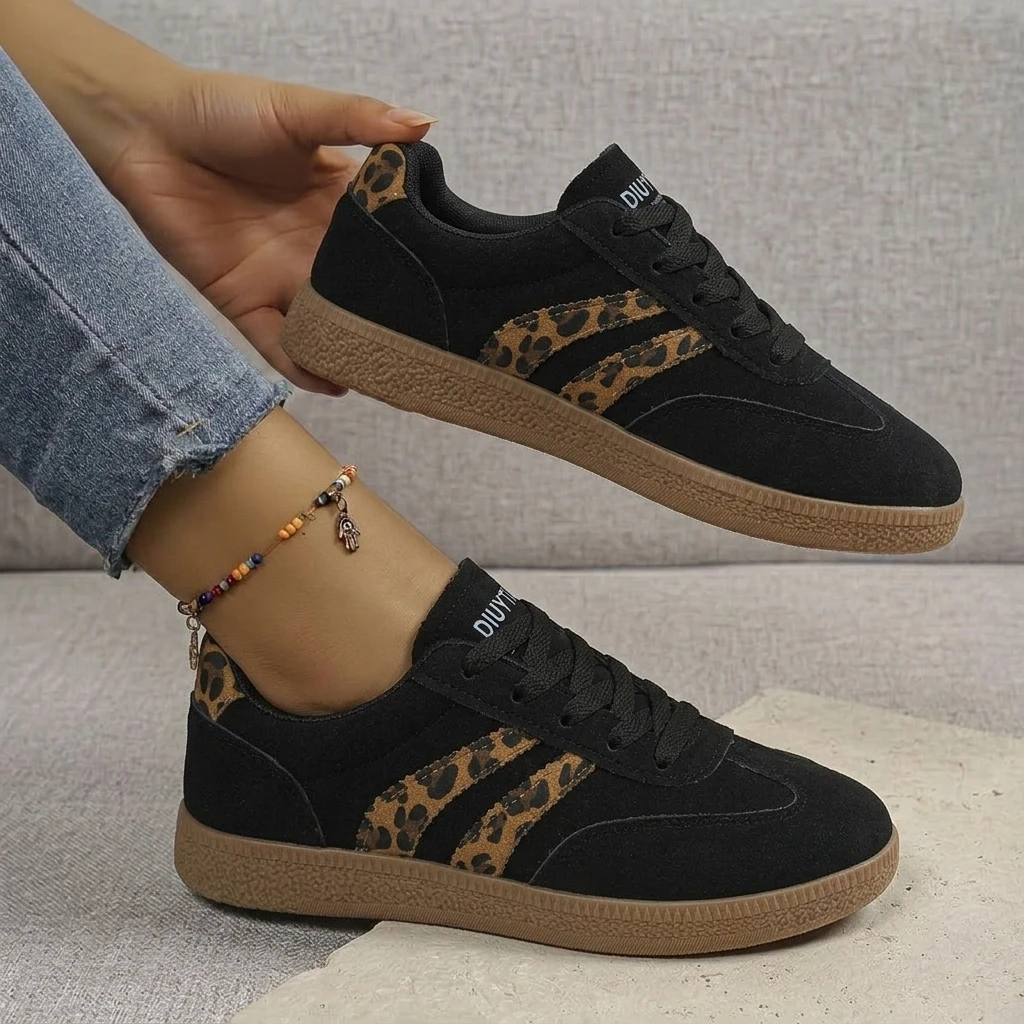 Chaussures décontractées de sport pour femme, imprimé léopard et rayures, été 2026, tailles 35-44, nouvelle tendance, semelle épaisse, pour couple, étudiant, course et activités de plein air