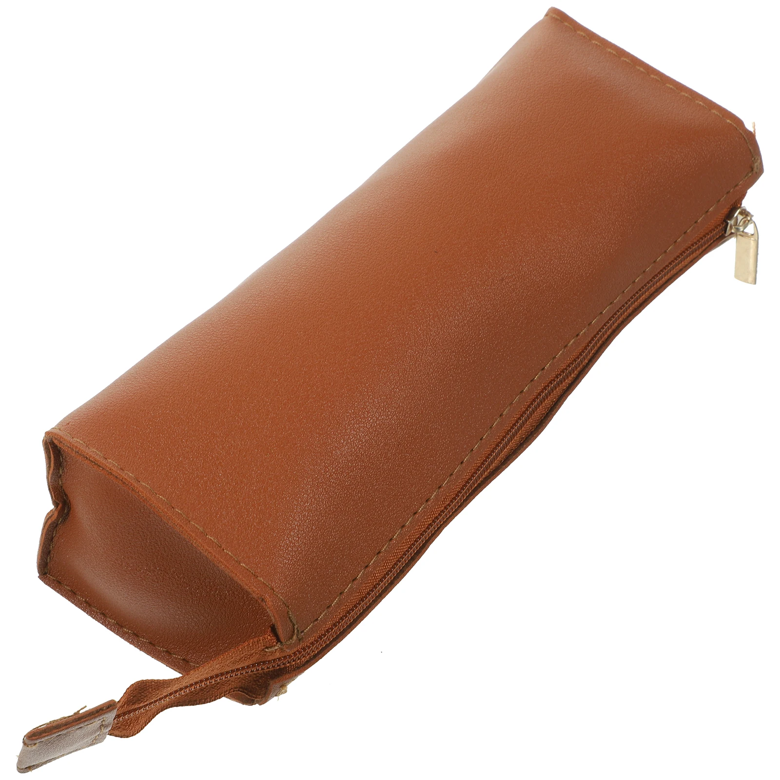 

Pencil Large Capacity Pen Bag Brown Color Zipper Closure Cute Mini Pencil Case Design Slim Pouch Mini Box Storage