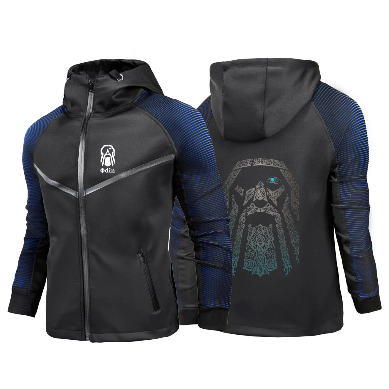 

2024 Vikings Odin Warrior Legend Men New Autumn Spliced Zipper Jacket Cardigan Comfortable Racing Suits Hoodies Sportswear Tops