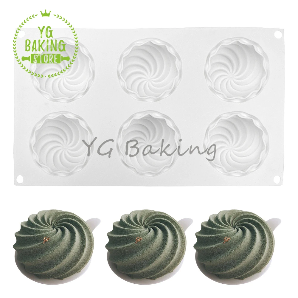 Dorica New Spiral Design Silicone Mousse Cake Mold Diy Craft Soap Mould Fondant Cake Decorating Tools Kitchen Bakeware