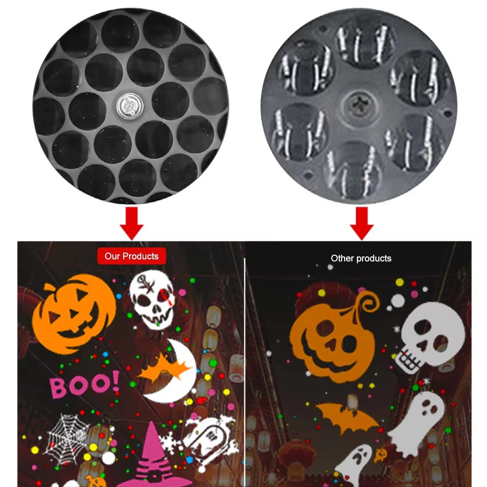 Halloween Decoration Projector Light Dynamic Pumpkin Skull Patten USB Power LED Fairy Lamp for Bedroom Room Party Holiday Decor