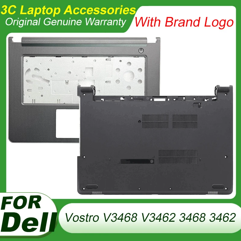 NEW Original Laptop Case for DELL Vostro V3468 3468 V3462 3462 Palmrest Upper Cover Bottom Base Enclosure Replacement 0T7RY4