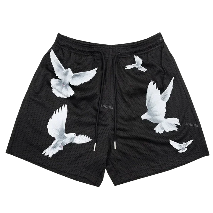 

Повседневные свободные уличные шорты с принтом голубя мира, шорты для спортивных тренировок, дышащие модные шорты, быстросохнущая модная уличная одежда