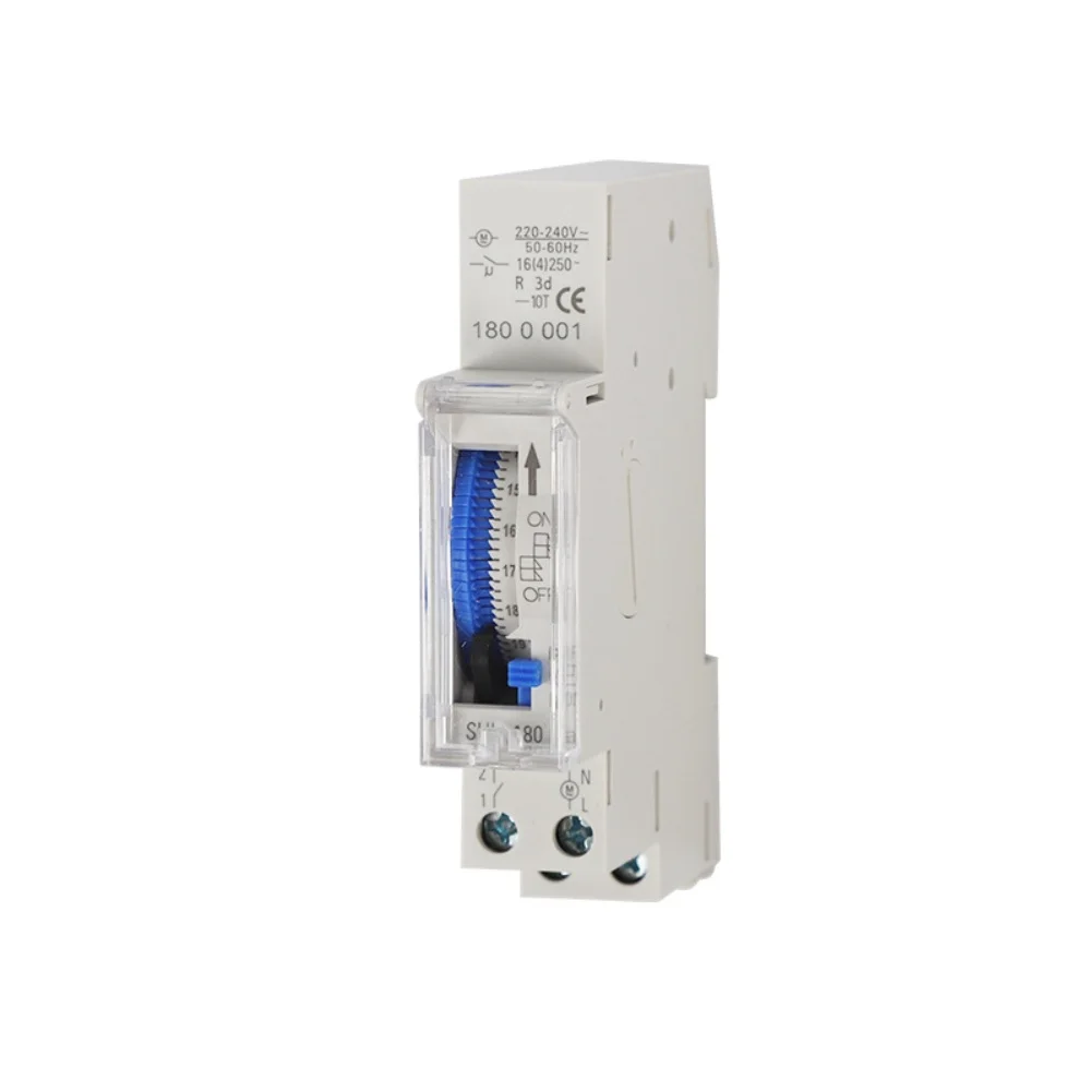 Pump Control White Analog Timer Mechanical Timer For Home Maximum Switching Voltage 230VAC Normally Open Contact Plastic Housing