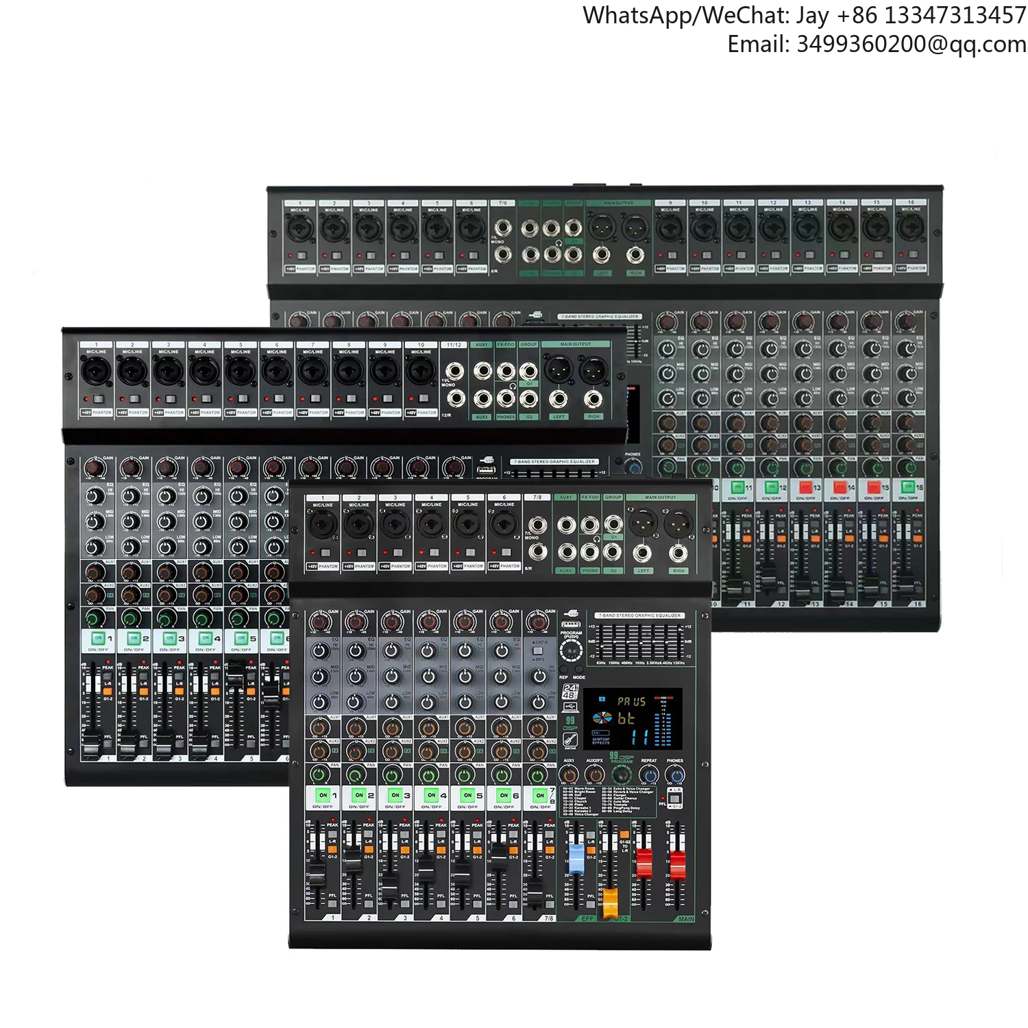 

MIC-XT16 Professional 16-Channel Mixing Console 99DSP Mixing Studio Mixer 24-bit 48v Mixer