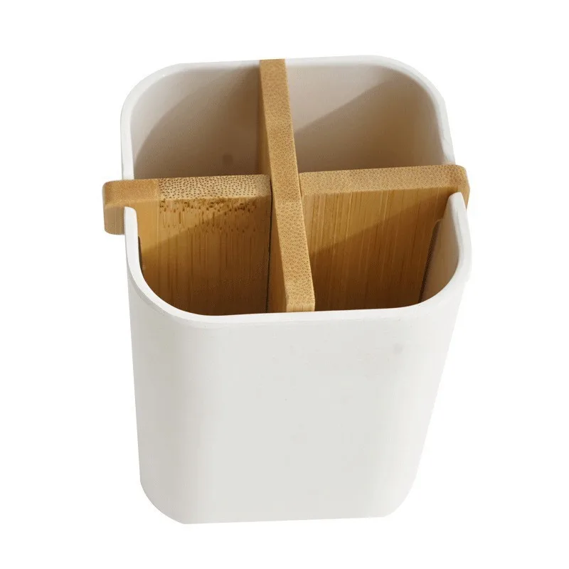 

Bamboo Fiber Degradable Toothbrush Holder, Bathroom Storage Box, Desktop Kitchen Toothbrush Holder Pen Holder
