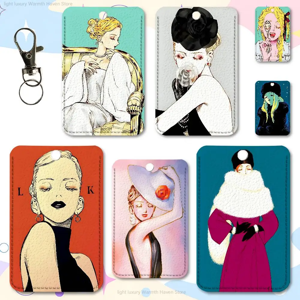 

Manga V-Veil Emma Cute Cartoon Card Keychain Anime Fashion Pendant Bag ID Door Card Case Bus Card