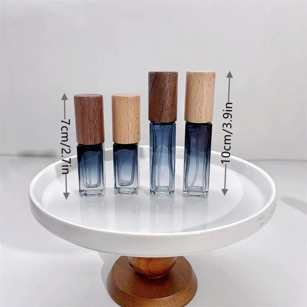 3 Pcs New Beech Walnut Perfume Bottle Glass Mini Atomizer Bottle Portable Refillable Scent Pump Travel