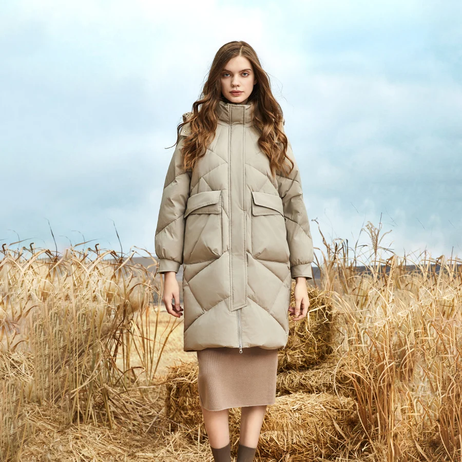 

Conciso Winter Mid-Length Fashion Outerwear Parka Warm Pocket High Quality Coat Loose Thickened High-End Cotton Women Jacket