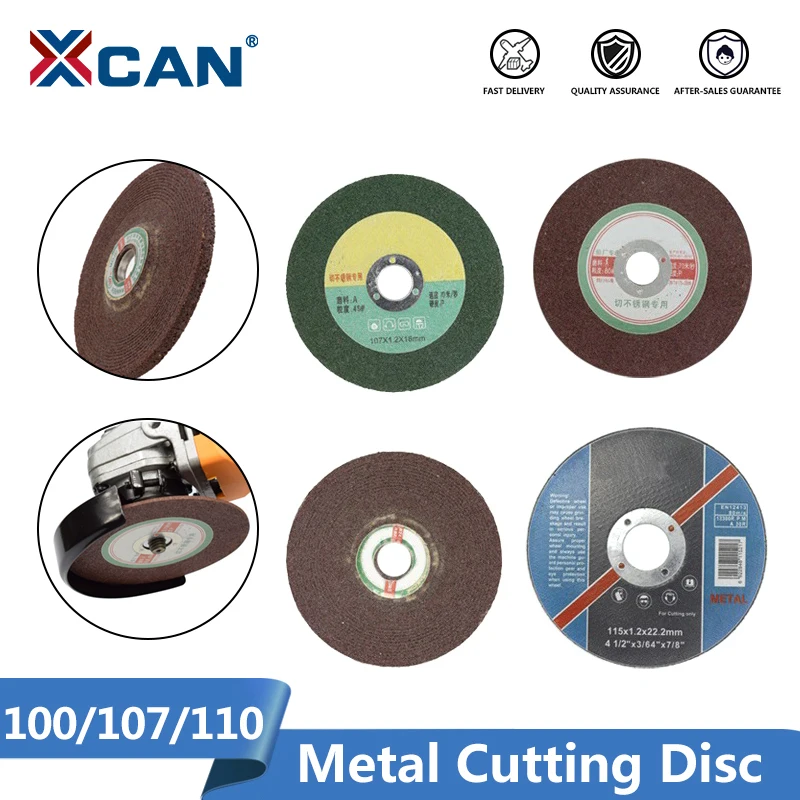 XCAN 10pcs Diameter 100/107/115mm Stainless Steel Resin Matel Cutting Discs Grinding Cut off Wheel Fit Angle Grinder Power Tools