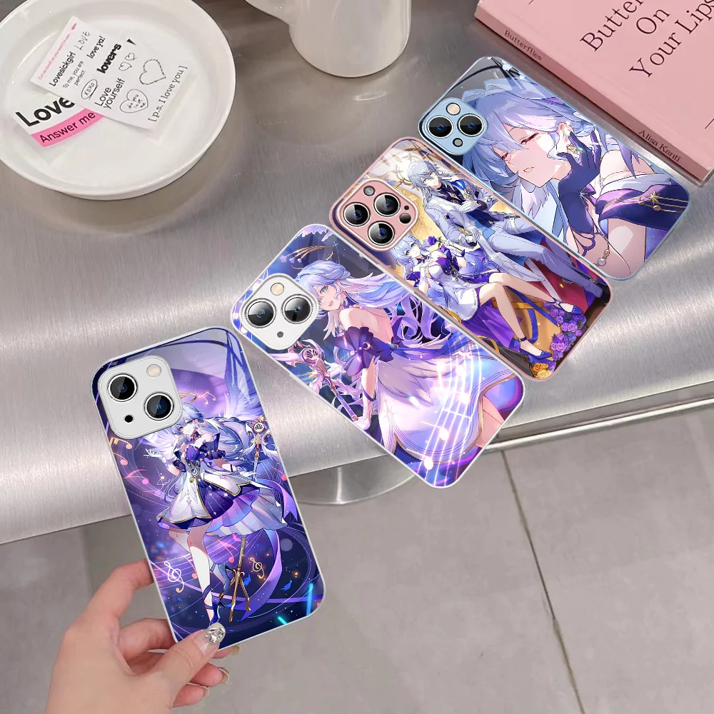 H-Honkai S-Star R-Rail R-Robin Phone Case Tempered Glass For iphone 14 13 12 11 Pro Mini XS MAX 14Plus X XS XR Cover