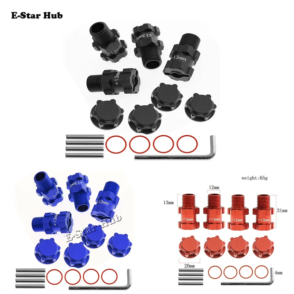 ZJchao Adaptateur De Moyeu Hexagonal RC 17 Mm – Extension En Alliage Aluminium Pour Voitures 1/8, Disponible En Bleu, Rouge Ou Noir