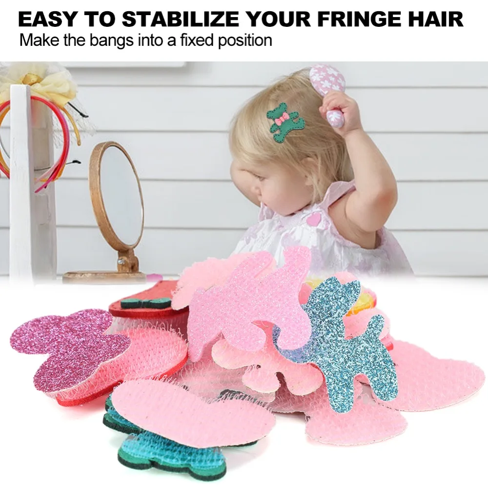 

15pcs Reusable Various Styles Bangs Paste PU Leather Multiple Colors Hair Bangs Patch Hair Sticker Clip Hair Fringe