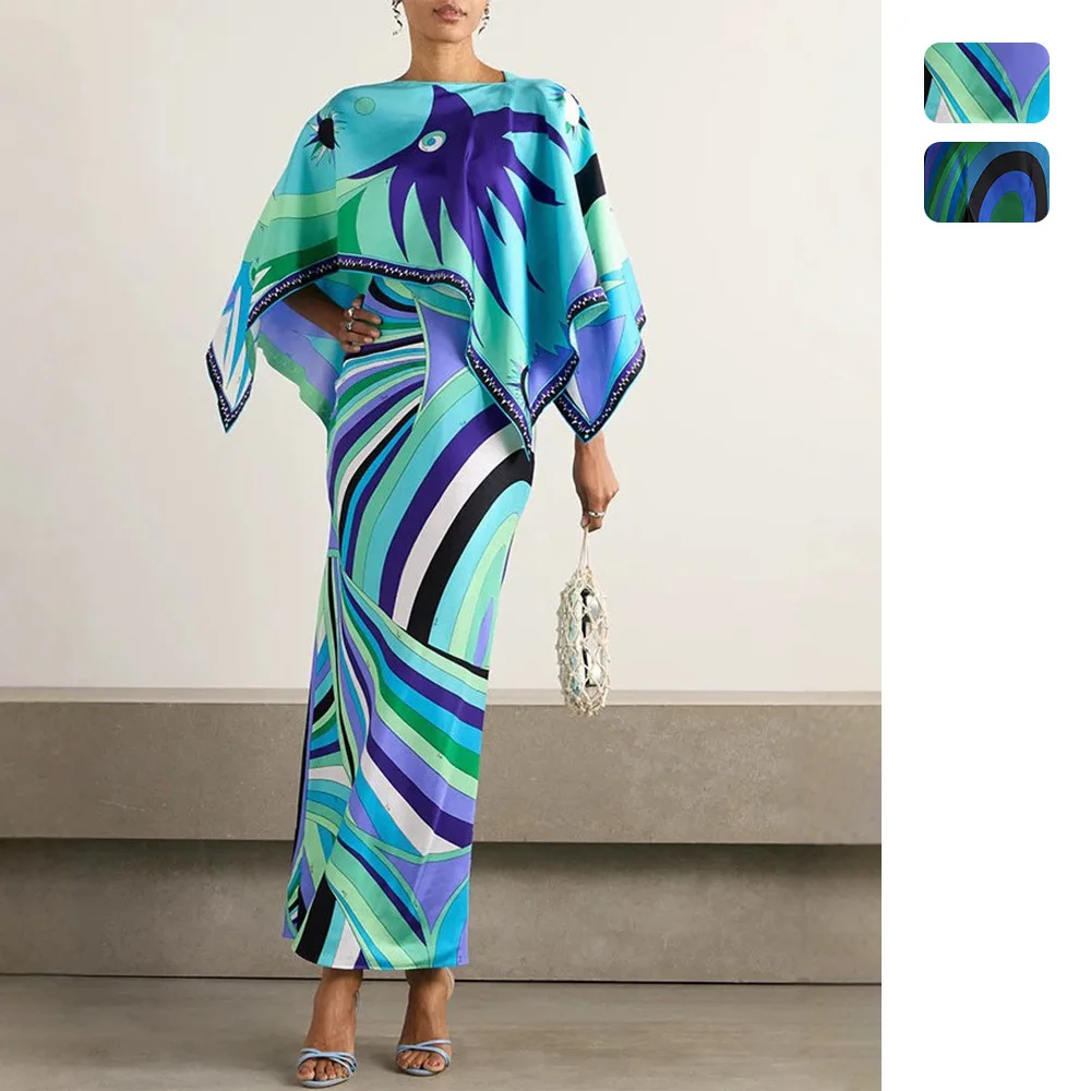 Women's Positional Print Resort-style Shawl With Back Fatigue Two-piece Clothes Set 8188 Women's Formal Evening Gowns Y2k、 Party