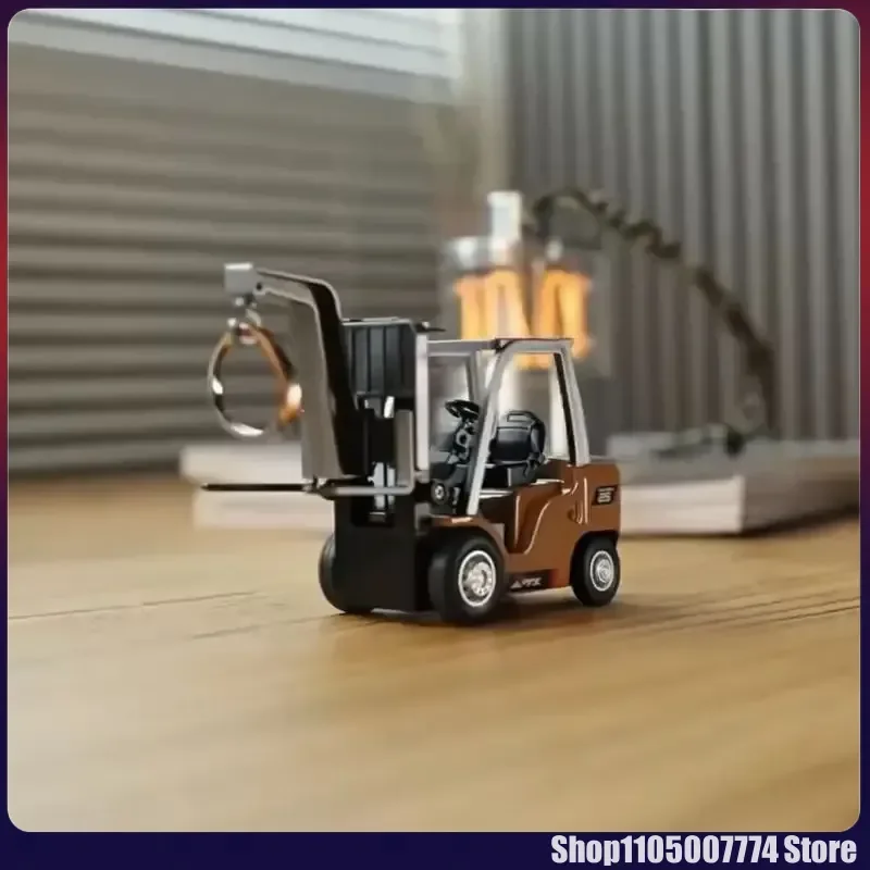 1/64 empilhadeira de liga com controle remoto, veículo de engenharia, brinquedos de mesa, modelo de coleção, presente para meninos
