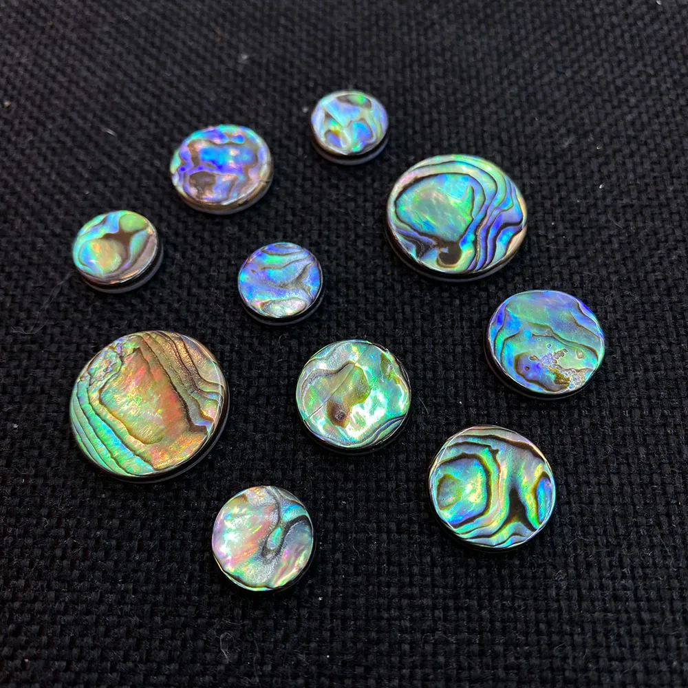 3 Pcs/pack of Natural Abalone Shell Oval Loosely Spaced Round Beads DIY Making Earrings Bracelet Ring Face 10/12/15/20 Mm Size