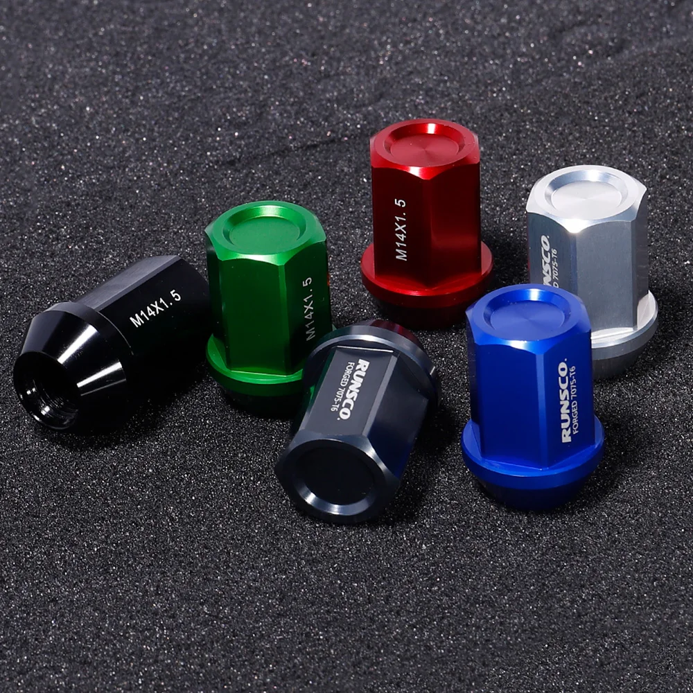 Wheel Lug Nuts M14x1.5/M14x1.25 Racing Wheel Nuts Forged 7075-T6 Aluminium Length 40mm HEX 22mm