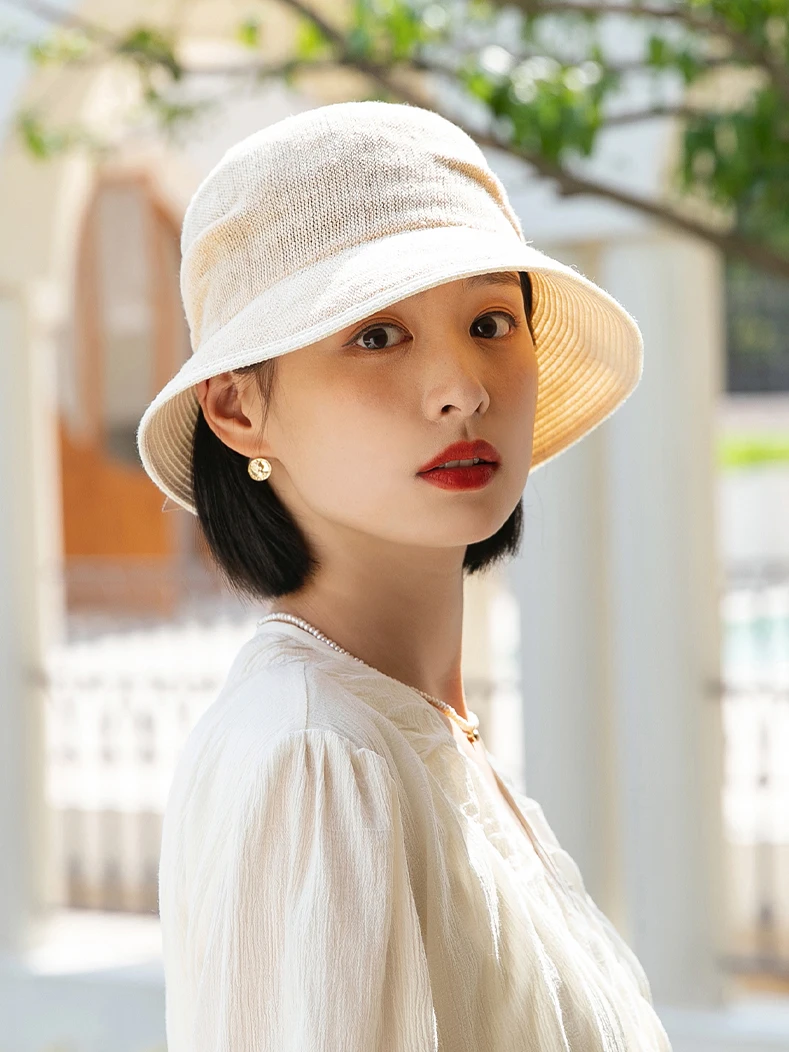 women's-knitted-summer-new-sle-fierman-hat-thin-sun-protection-outdoor-faion-hat-wide-brim-foldable-breathable-cap