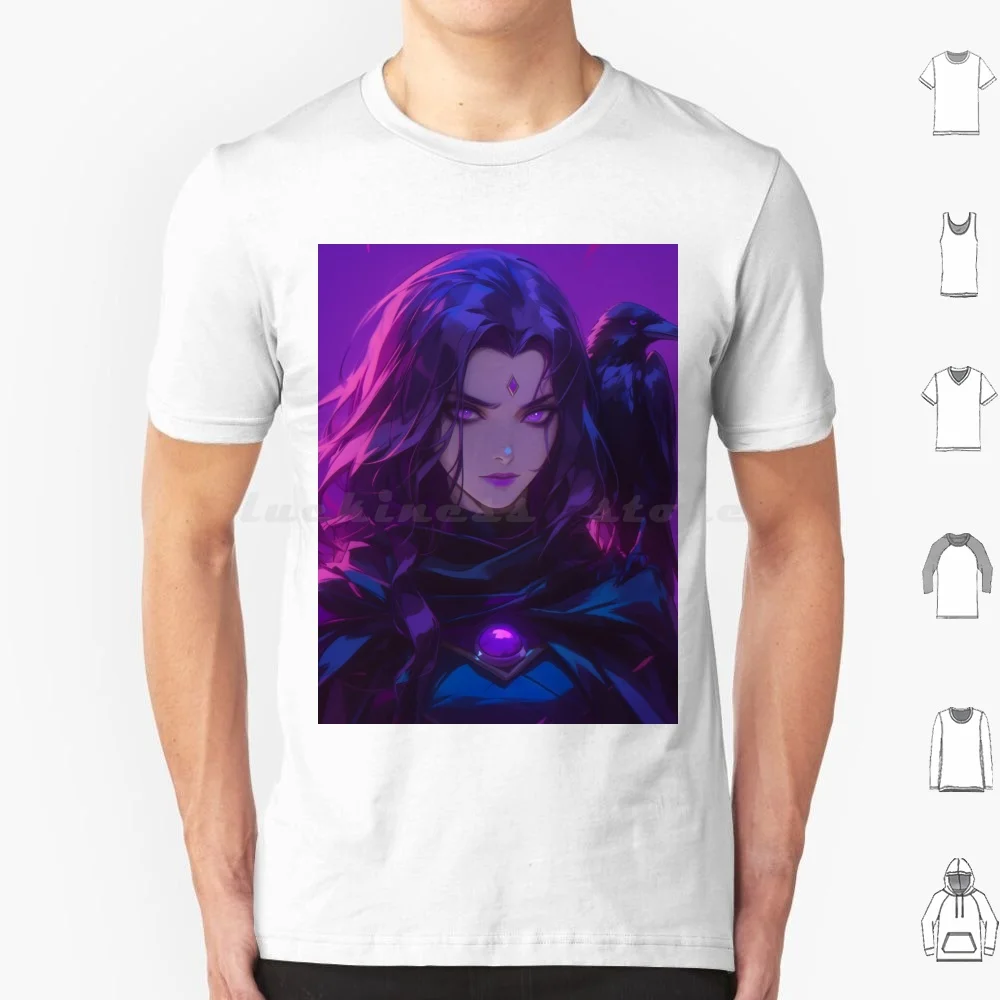 Raven-3 T Shirt Men Women Kids 6xl Raven Infinite Aspire Go Titans Aesthetic Synthwave Raven Goth Cartoon Superhero Teen Tt