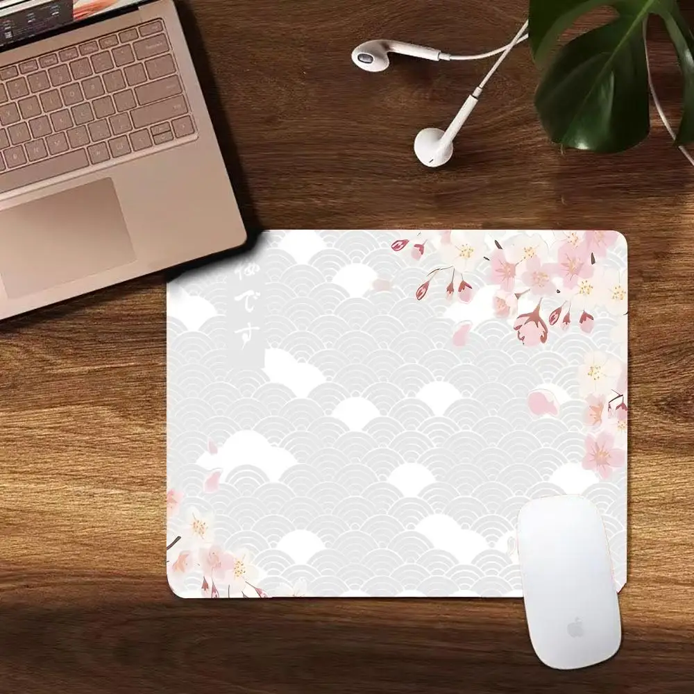 Water ripple art illustration Mouse Pad Square Desk Mat Stitched Edge non-Slip rubber base pc accessories Gaming mat mouse pads