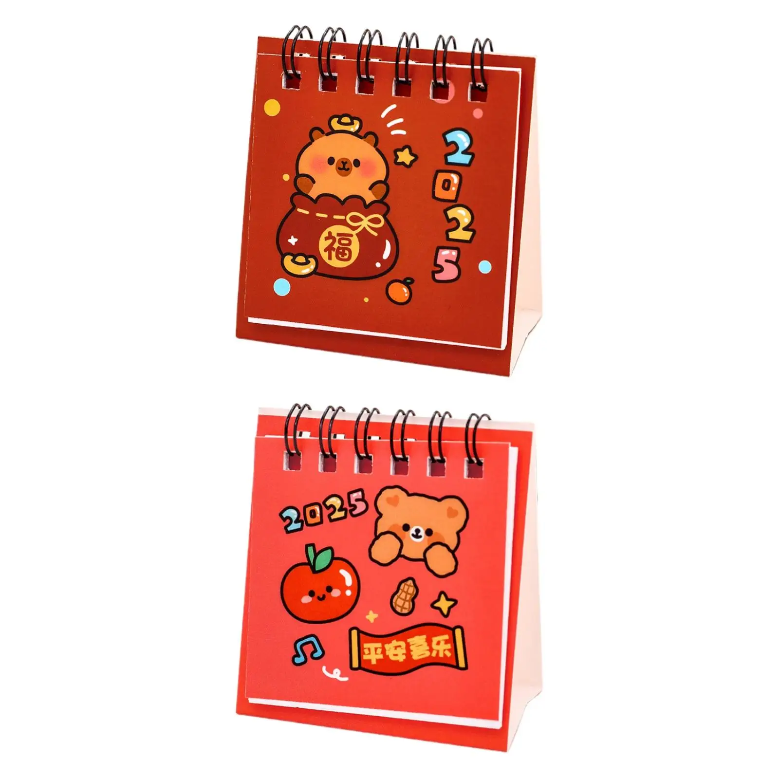 2025 ปฏิทินตั้งโต๊ะยืน ปฏิทินตั้งโต๊ะขนาดเล็ก ของขวัญ Double COIL Binding ทุกวัน