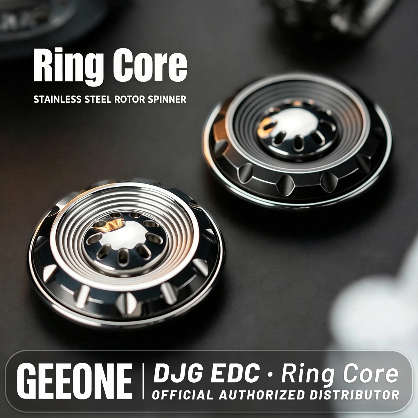 DJG EDC Core Ring Fidget Spinner Haptic Coin Stainless Steel Stress Relief Toy Fidget Toys For Adults Anxiety Toys