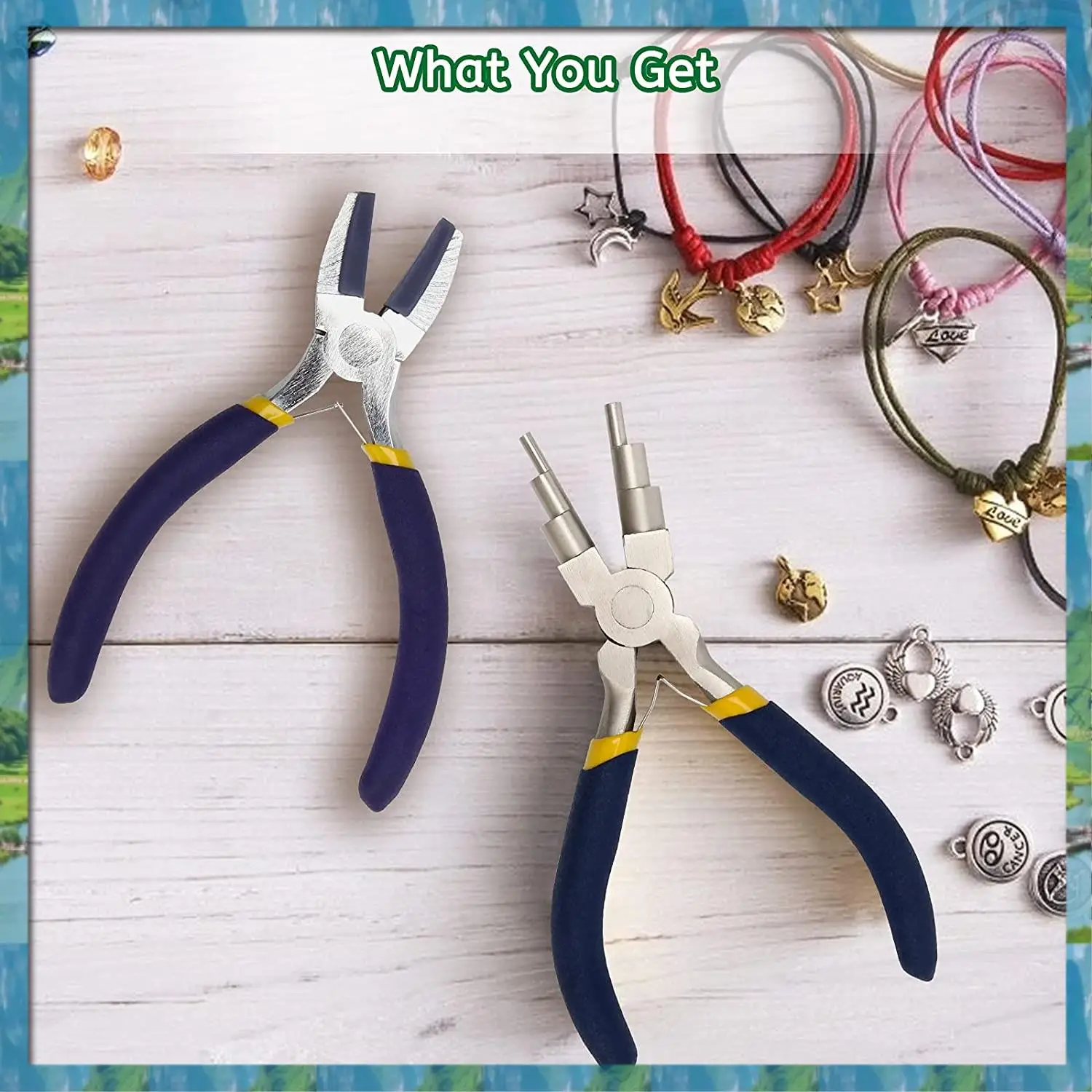 

AB07 HOT Jewelry Making Pliers Sets 6 IN 1 Jewelry Making Pliers And Nylon Jaw Flat Nose Pliers Loop Pliers For Jewelry Making