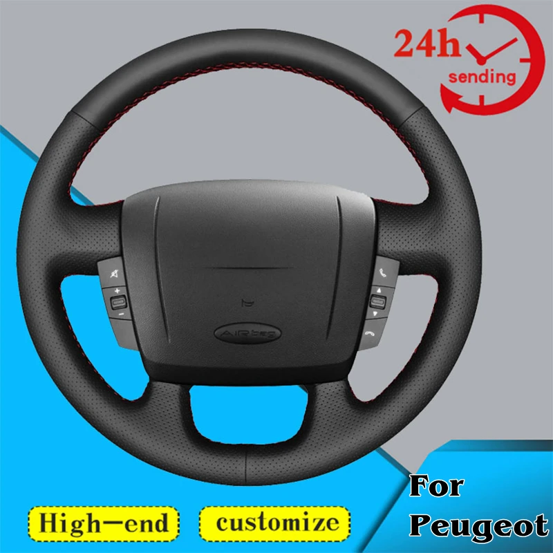 Custom Car Steering Wheel Braid Cover 100% Fit For Peugeot Boxer Citroen Jumper Relay Fiat Ducato Ram ProMaster Steering Wrap