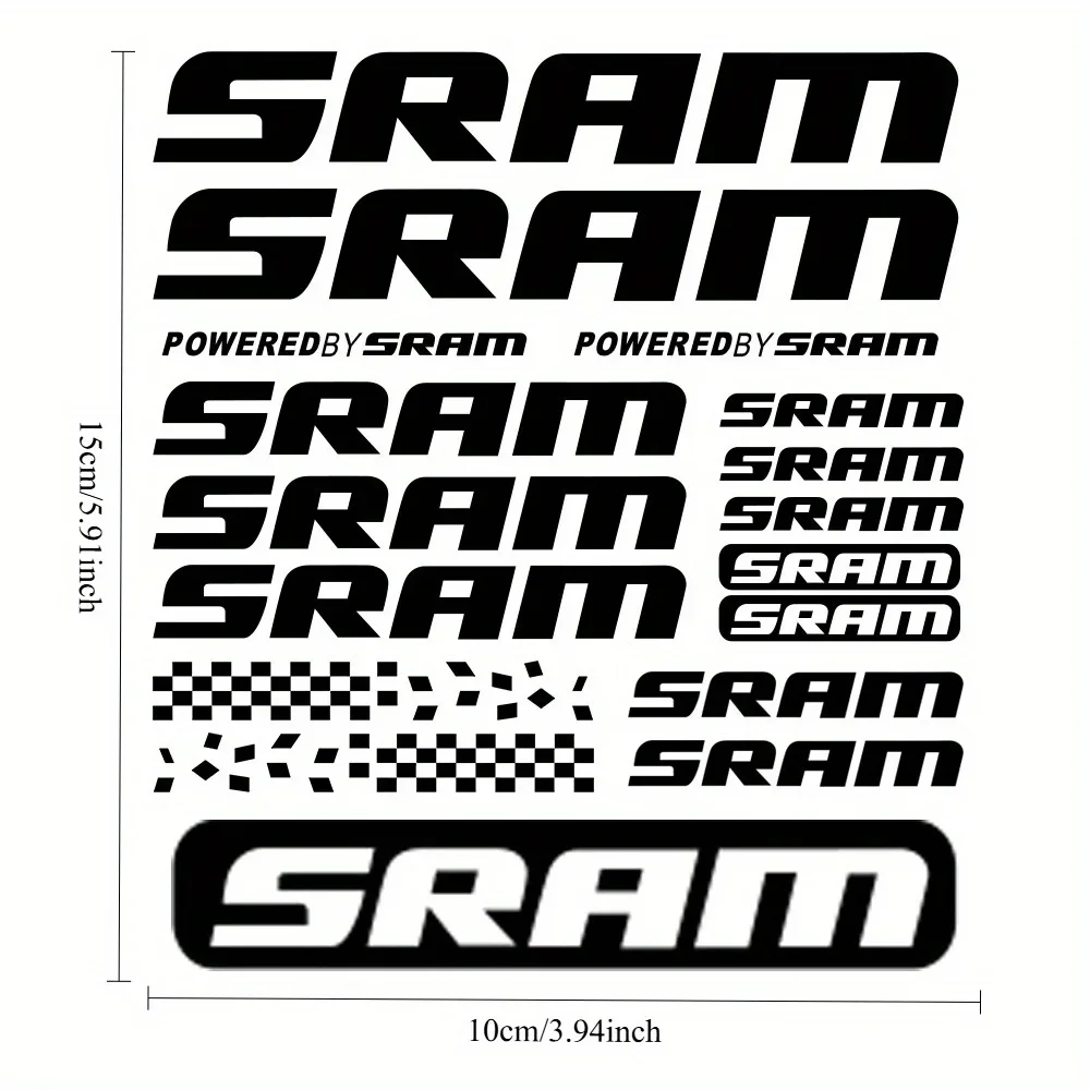 1SET Trendy SRAM - Themed Sticker Set, Eye - catching Holographic Decals for Bike and Gadget Customization