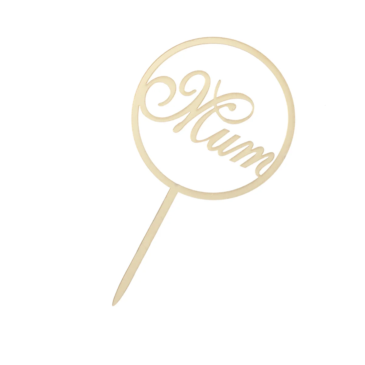 

Mum Acrylic Mirror Cake Toppers Round Gold Cupcake Sticks Mother's Day Mom Birthday Women's Day Cake Decoration