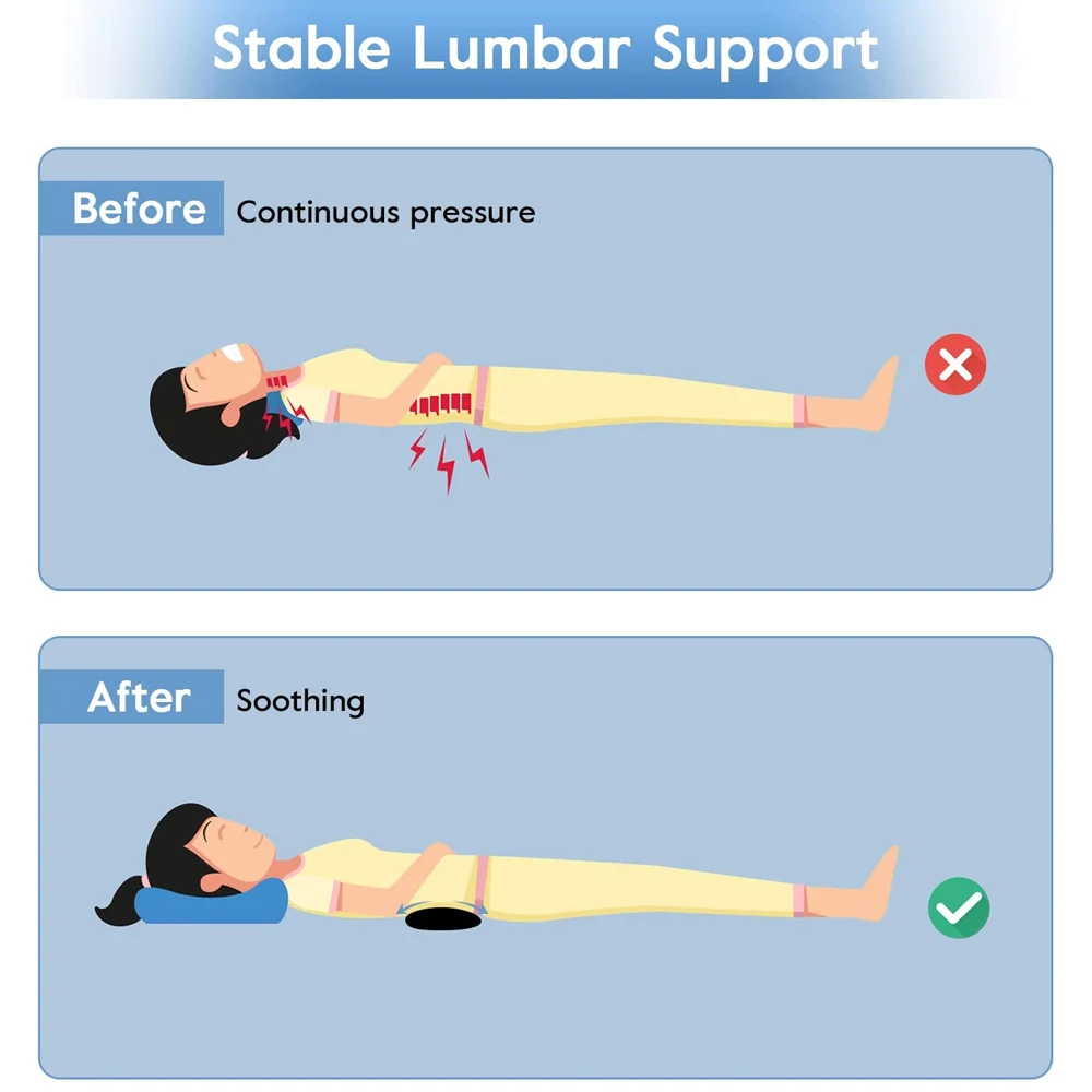 1 pçs inflável apoio lombar travesseiro removível aliviar a dor inflável almofada de apoio lombar para pacientes com dor lombar baixa