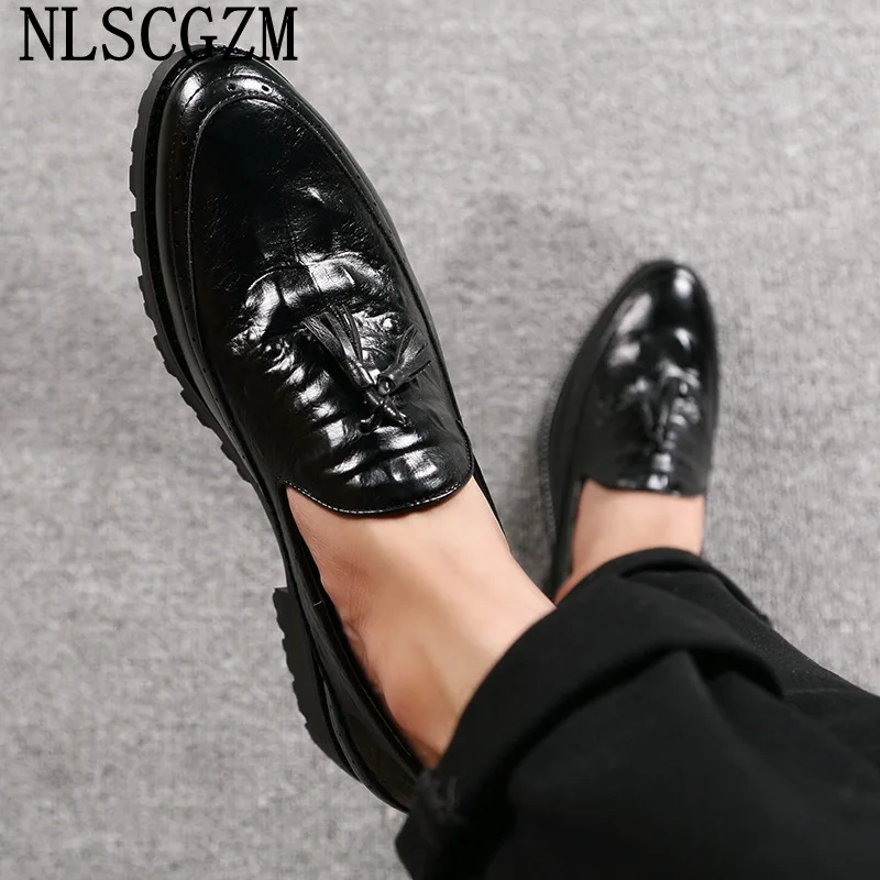 Crocodile Shoes Men Elegant Coiffeur Formal Shoes Men Oxford Italian Brand Leather Shoes Men Classic Sapato Oxford Masculino