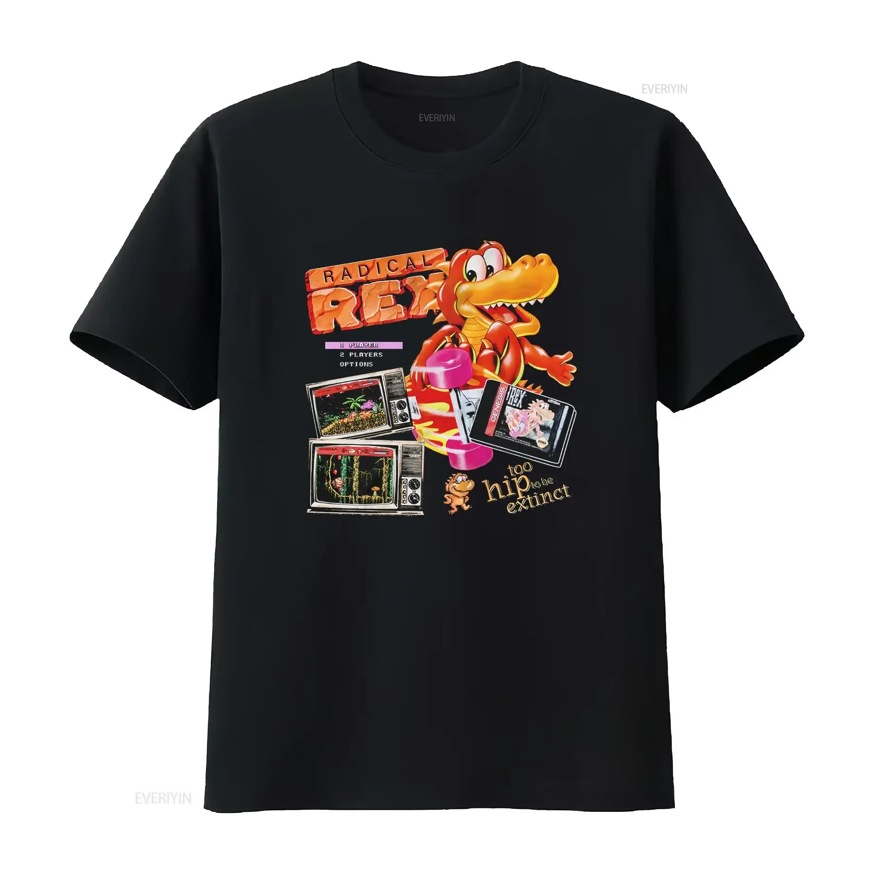 Radical Rex T Shirt vintage Washed Casual designer clothes fashion Unisex Soft Stylish homme Comfortable Slightly graphic