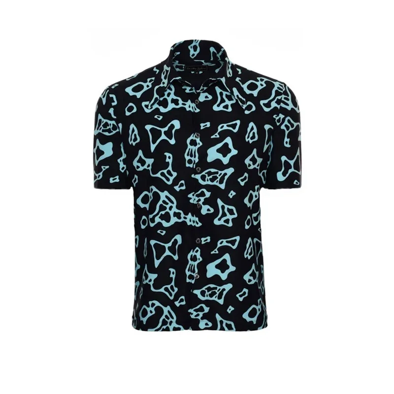 

60s 70s Ball Printing Polo Shirt For Men's Clothing Retro Short Sleeve Lapel Stripe Shirts Classic Perris Pattern Men Golf Top