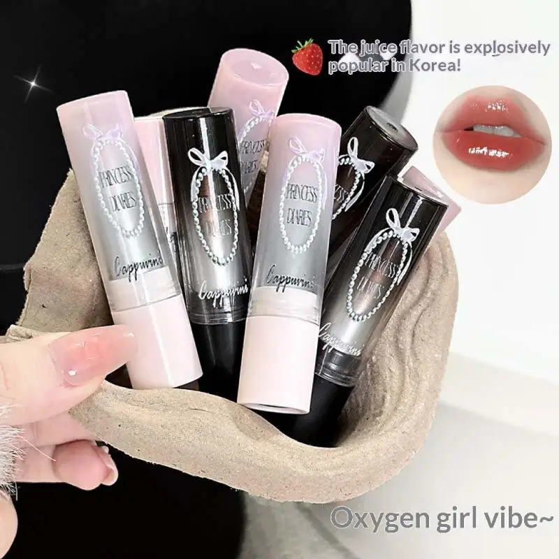 Cappuvini Mirror Water Solid Lip Gloss Moisturizing Mirror Glass Jelly Lipstick Non Stick Cup Water Light Clear Lip Tint Makeup