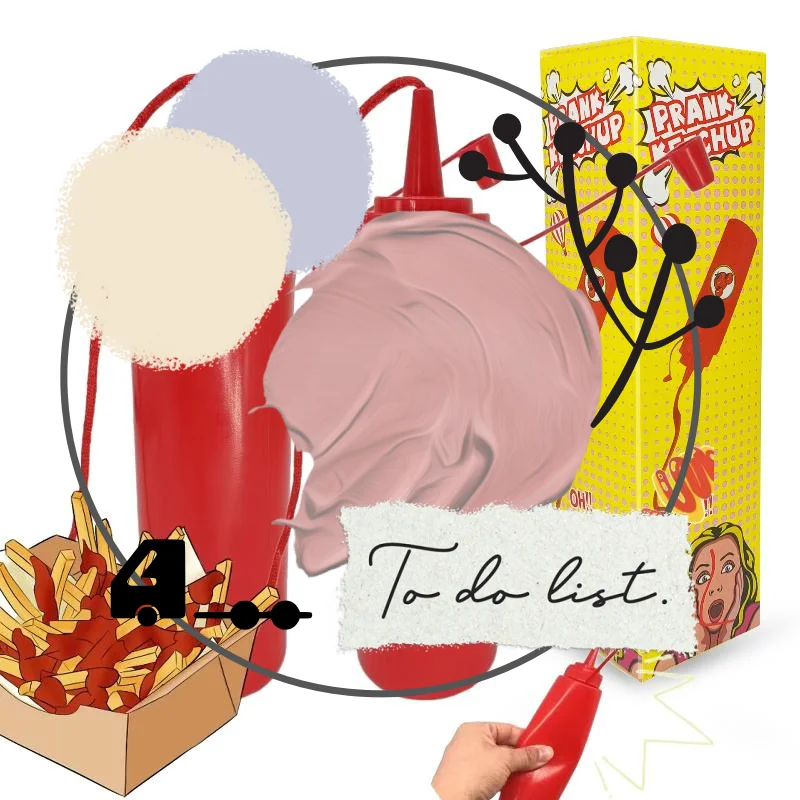 

Funny Simulation Ketchup Squirt Magic Tricks Fool Day Prank Toys Fake Ketchup Surprise Gifts Close-up Street Magic Props