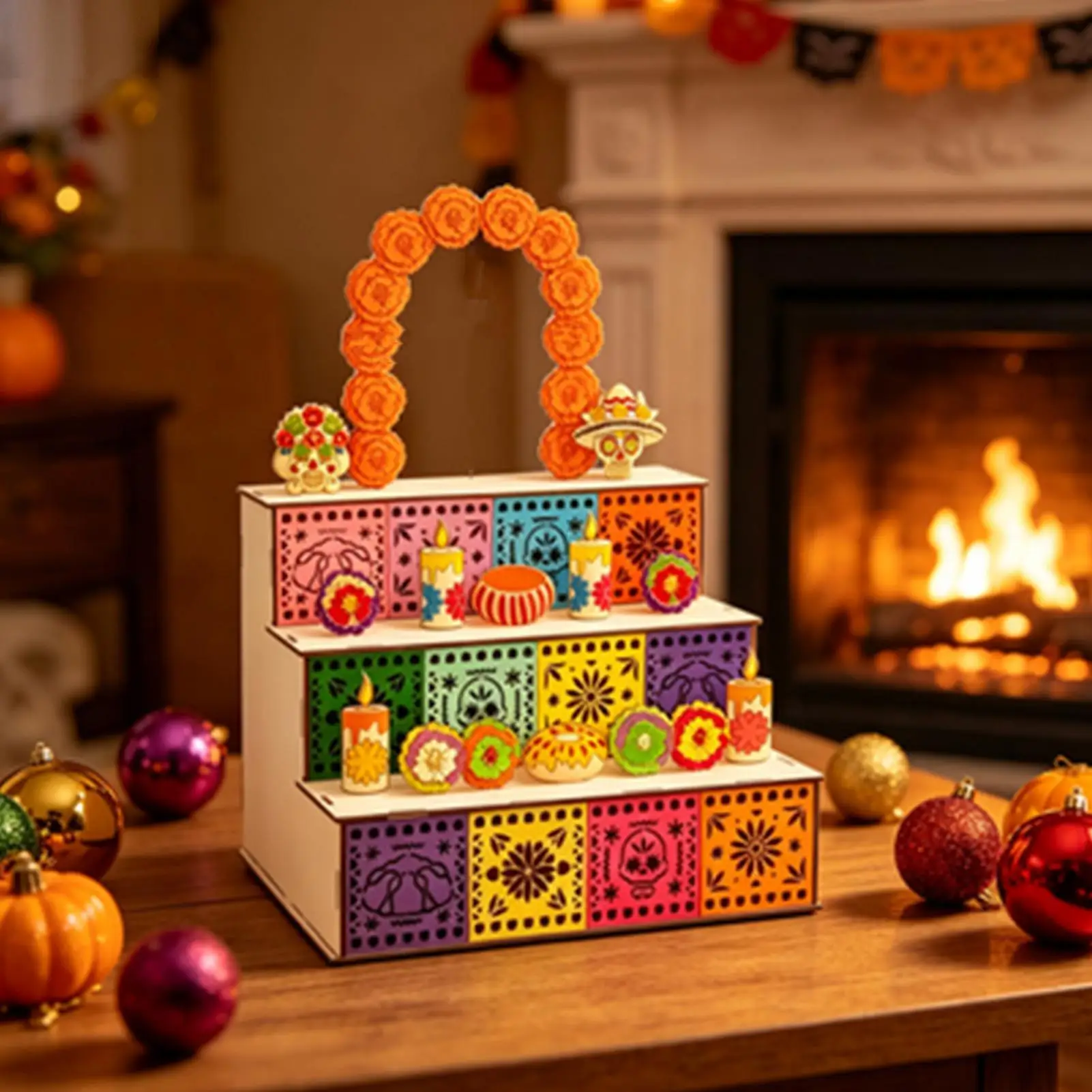 Day of the Dead Altar Kit Wooden Seasonal Decoration Day of the Dead Decorations for Buddhists Practitioners